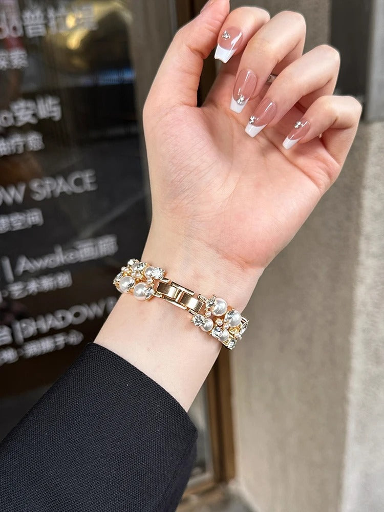 OpulentEra - Luxury Diamond Pearl Band for Apple Watch Ultra & Series 4–11
