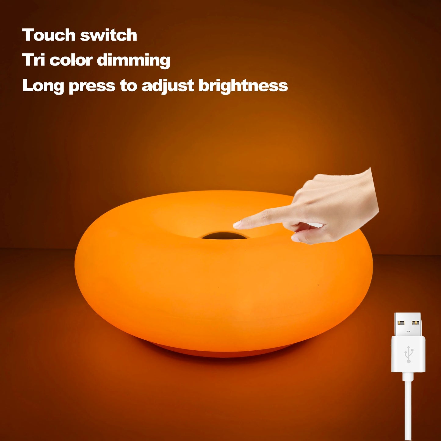Luminos Donut USB Table Lamp - Bauhaus Style Bedside Ambient Light