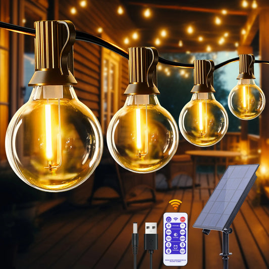 Brightech - Waterproof Solar String Lights with Shatterproof G40 Bulbs Outdoor