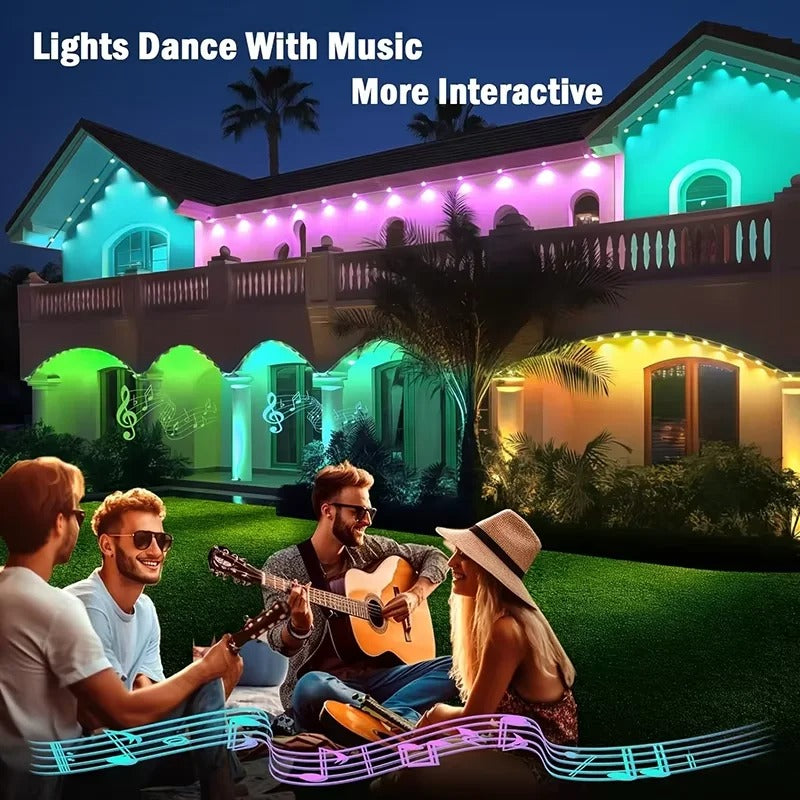 Permanent Outdoor LED Lights - IP65 Waterproof Weather-Resistant RGB Smart Lights for Home Exterior