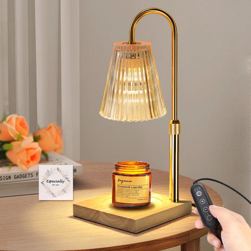Premium Candle Warmer Light, Dimmable & Adjustable Height & Timer, Rose Gold, 2x50W GU10 Bulbs
