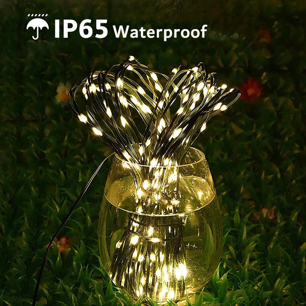 Premium Upgraded Solar LED String Lights - IP65 Waterproof, Thick PVC Wire, Brighter Outdoor Fairy Lights