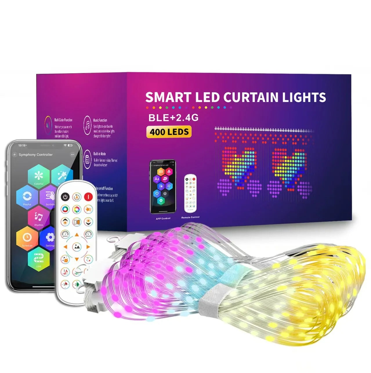 Brightify - 400LED Smart Curtain String Lights with App & Music Sync