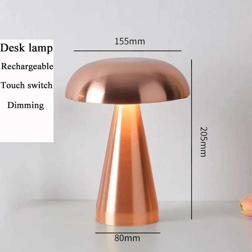 Enlite - Retro Mushroom LED Table Lamp with Touch Sensor & Rechargeable Battery