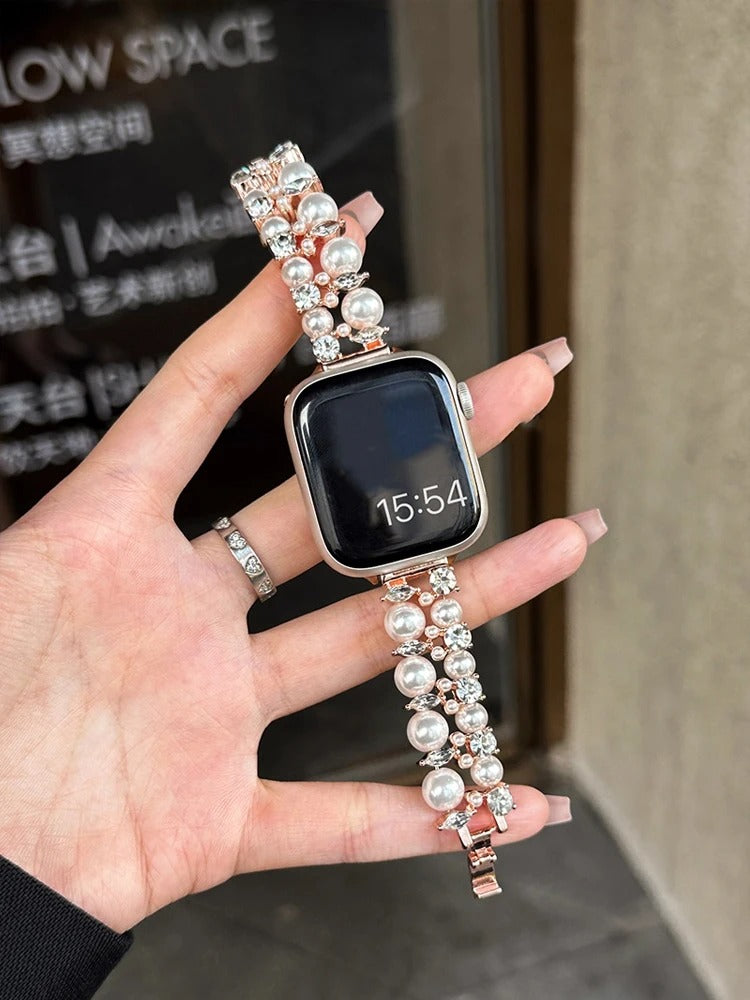 OpulentEra - Luxury Diamond Pearl Band for Apple Watch Ultra & Series 4–11