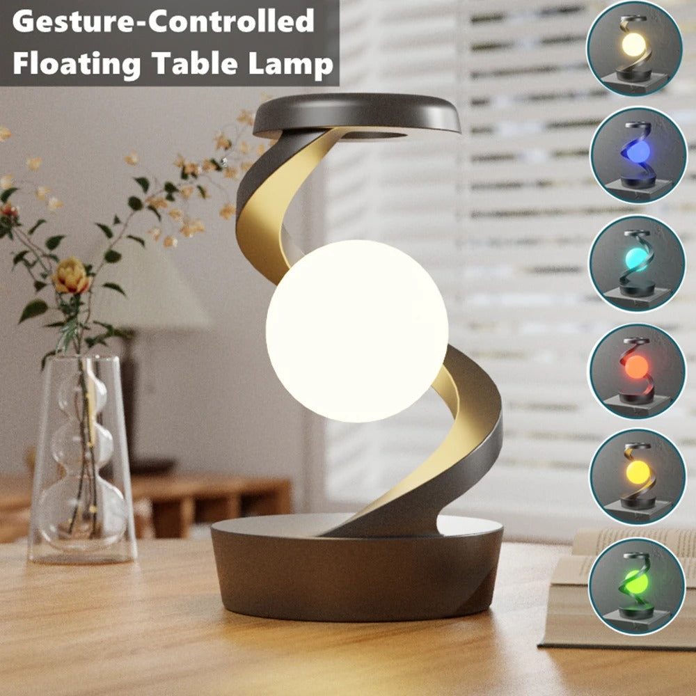 Rotating Floating Lamp with 15W Wireless Charger - RGB Creative Bedside Table Lamp & Night Light