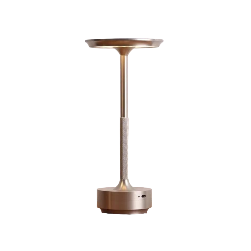 Modern Aluminum Touch Table Lamp, Dimmable Portable Rechargeable LED Night Light for Bedside