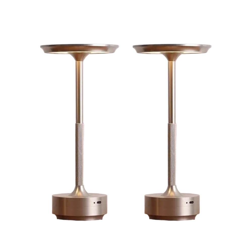 Modern Aluminum Touch Table Lamp, Dimmable Portable Rechargeable LED Night Light for Bedside