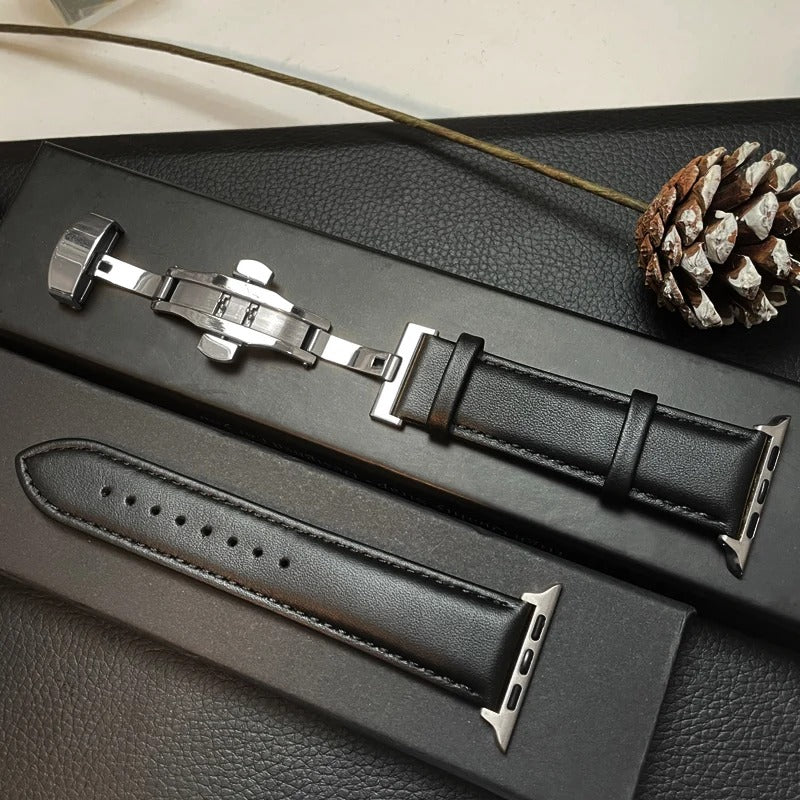 Gleam & Glow - Genuine Leather Apple Watch Band - Compatible with 40-49mm
