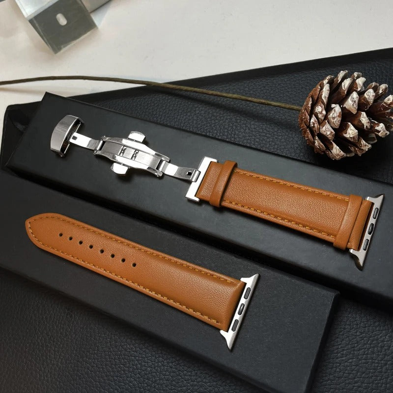 Gleam & Glow - Genuine Leather Apple Watch Band - Compatible with 40-49mm
