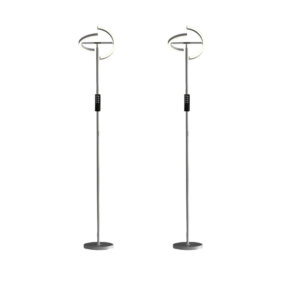 Modern 69" LED Floor Lamp with Remote, 330° Rotatable Torchiere, Dimmable & Adjustable Brightness