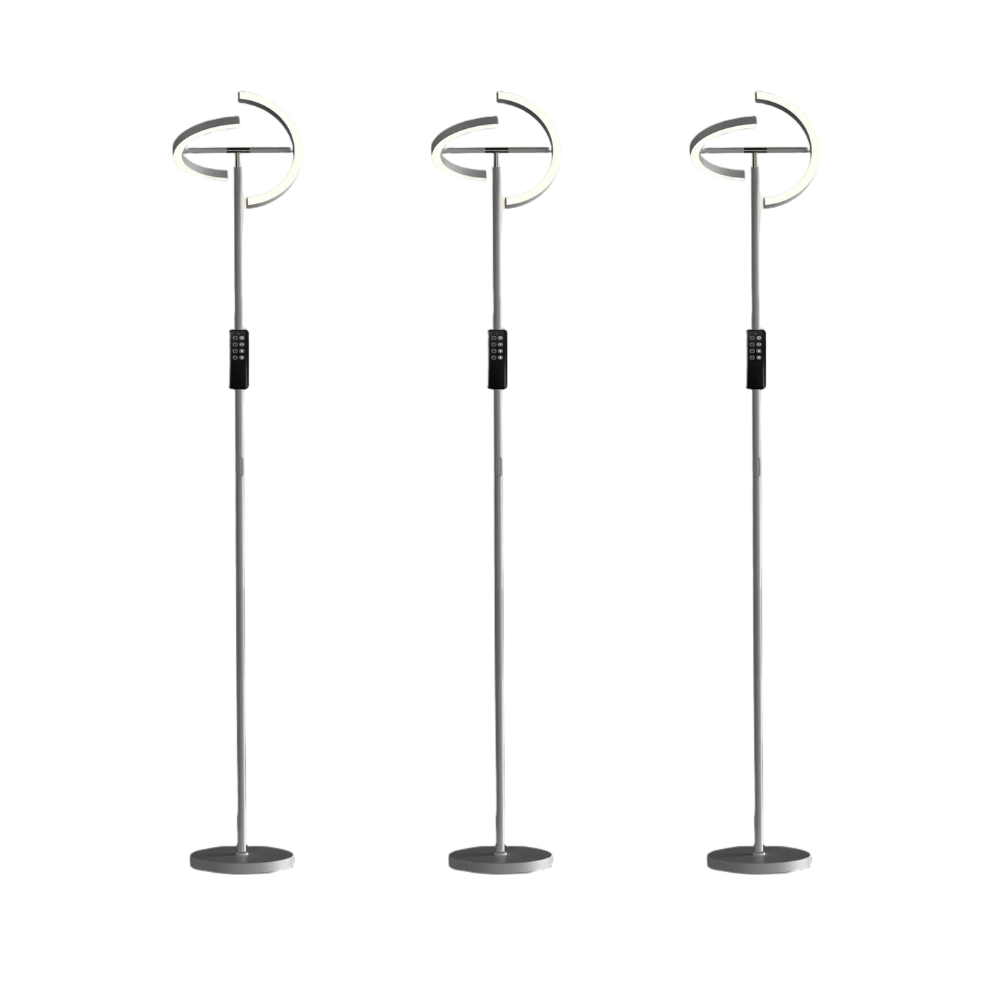 Modern 69" LED Floor Lamp with Remote, 330° Rotatable Torchiere, Dimmable & Adjustable Brightness