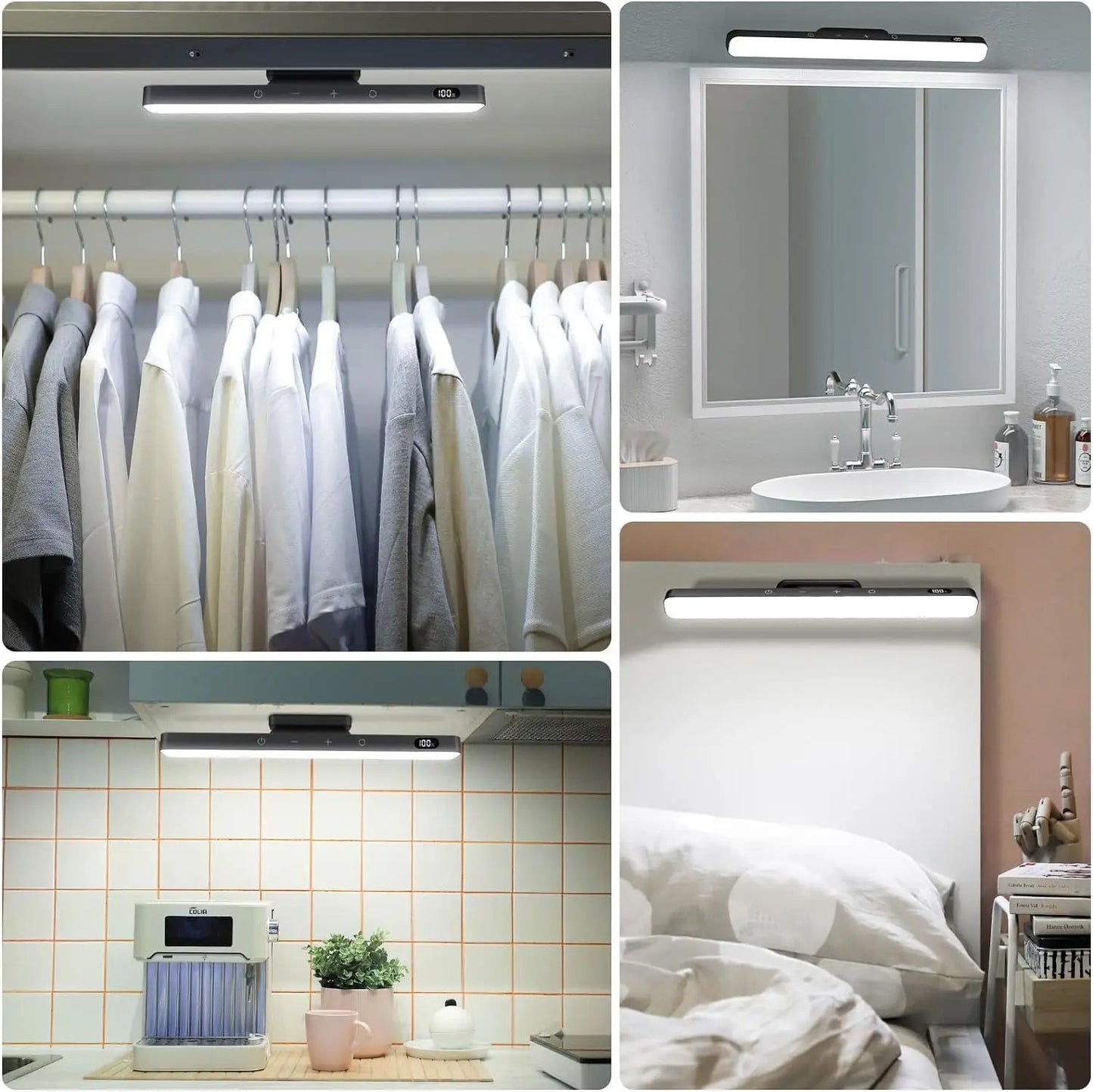 Smart Motion Sensor 120 LED Under Cabinet Light Bar - Rechargeable Magnetic Stick-On Touch Lamp for Kitchen, Closet, Desk & Bedside