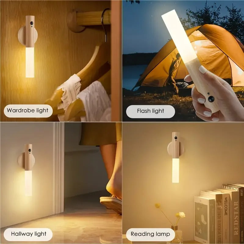 Smart Motion Sensor Magnetic LED Night Light, Rechargeable Portable Wall Lamp for Hallway, Wardrobe