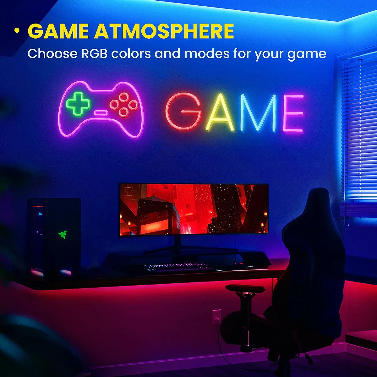 Smart RGB Neon LED Rope Lights - Flexible Strip with APP & Remote Control for Ambiance Lighting