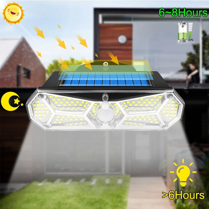 SmartSun 158-LED Solar Motion Sensor Outdoor Light - IP65 Waterproof Wall Lamp
