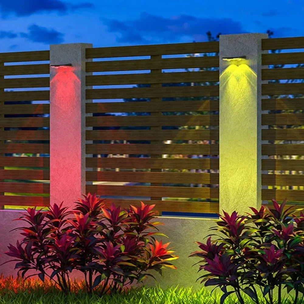 Solar Lights for Fences & Decks - RGB LED Outdoor Waterproof Lights