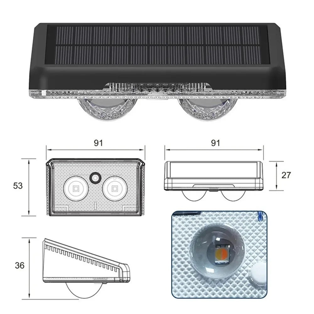Solar Lights for Fences & Decks - RGB LED Outdoor Waterproof Lights