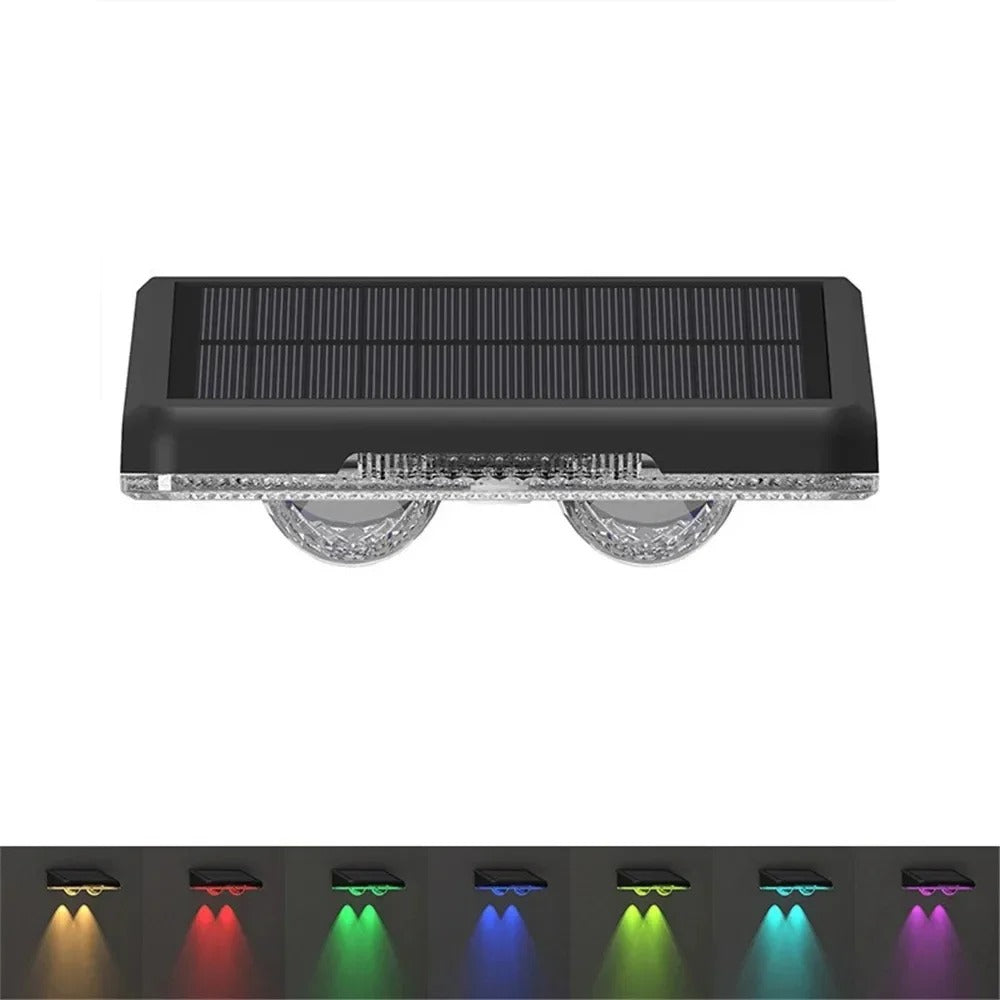 Solar Lights for Fences & Decks - RGB LED Outdoor Waterproof Lights