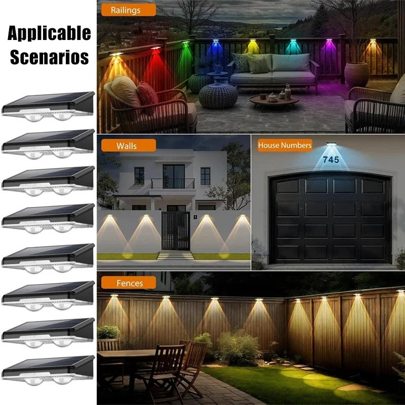 Solar Lights for Fences & Decks - RGB LED Outdoor Waterproof Lights