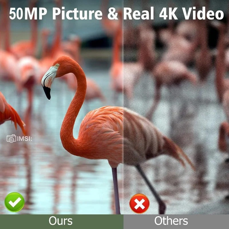 SolarSight - 4K 50MP Solar Wildlife Trail Camera with Night Vision