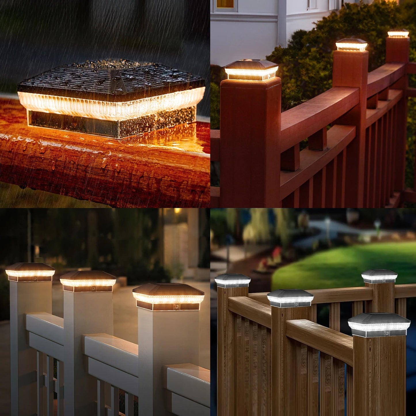 40 LEDs Solar Post Cap Lights 4"x 4"