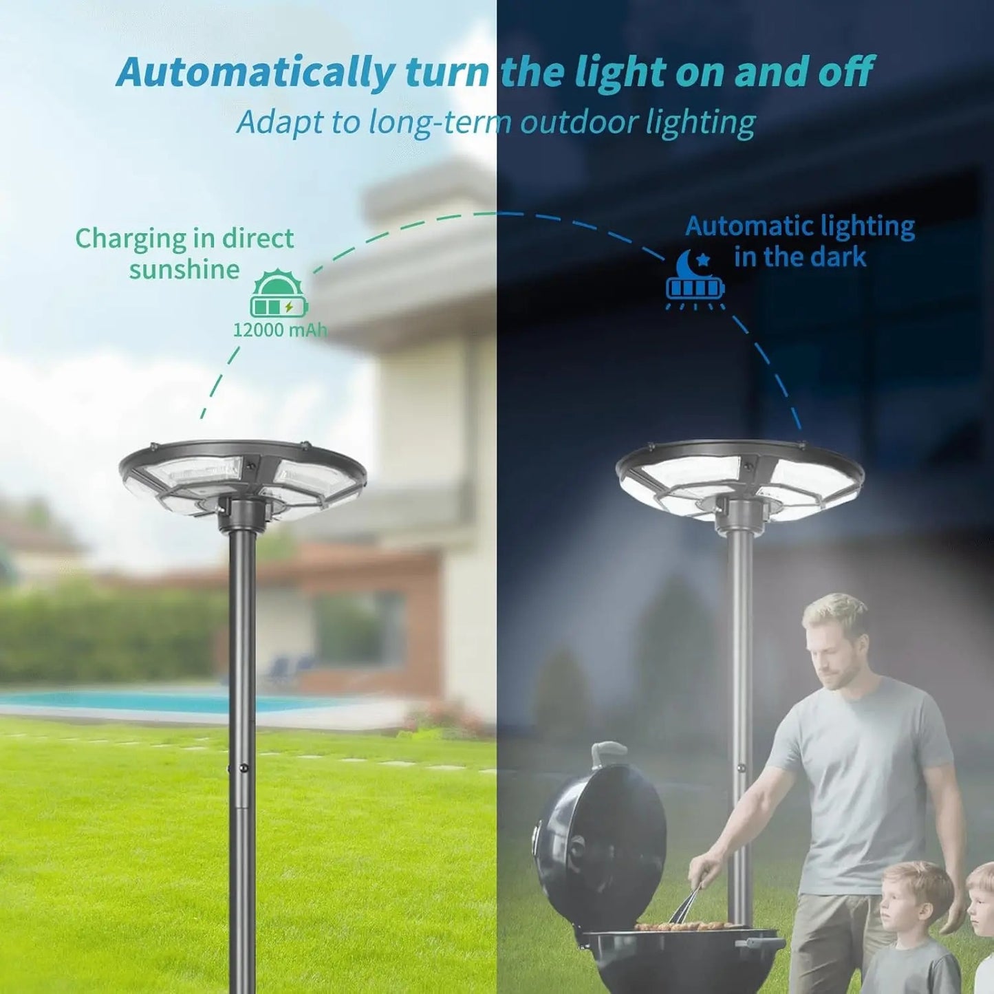 Solarix - 78'' Solar Lamp Post with Motion Sensor