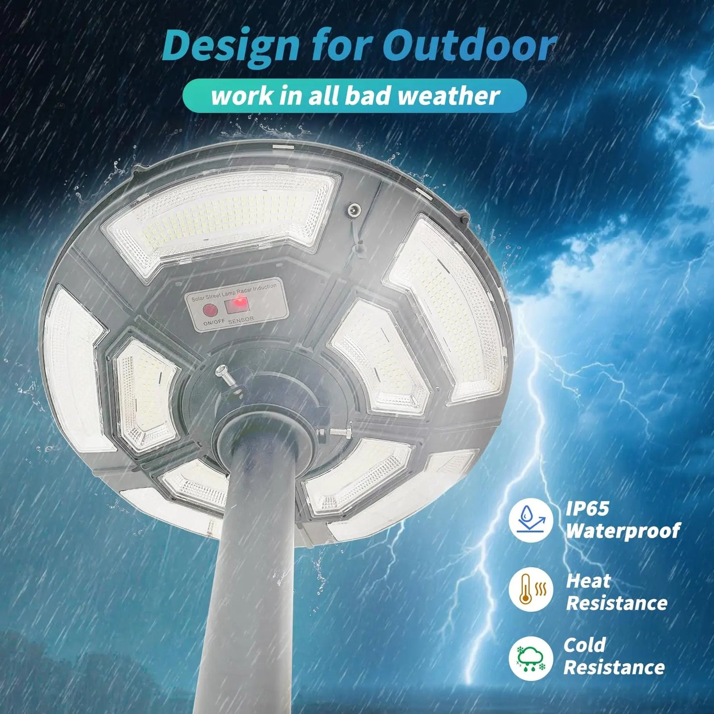 Solarix - 78'' Solar Lamp Post with Motion Sensor