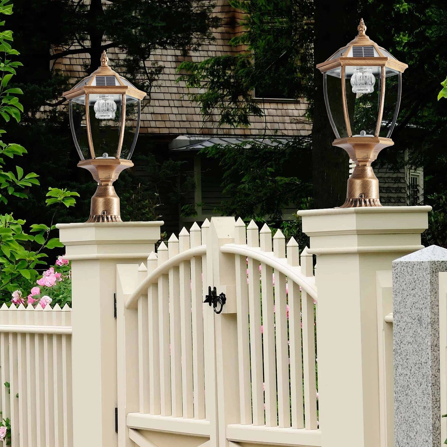 Soluna - Vintage Solar LED Post Light - Waterproof Outdoor Lamp