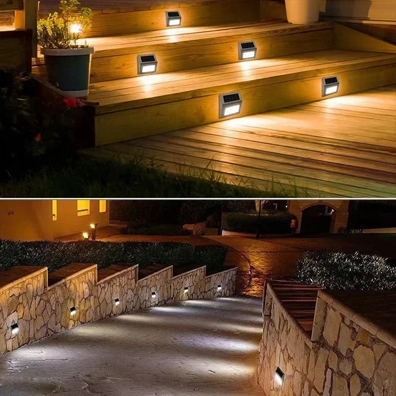 PrimeLights - Stainless Steel Premium LED Solar Deck Step Lights Outdoor Waterproof