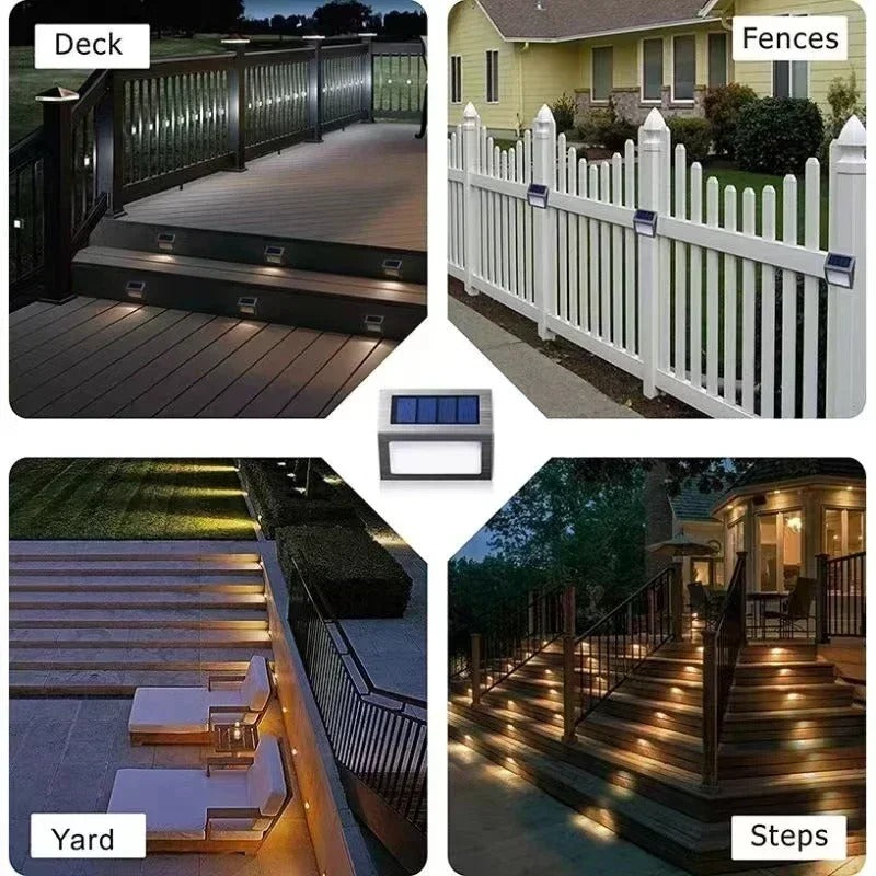 PrimeLights - Stainless Steel Premium LED Solar Deck Step Lights Outdoor Waterproof