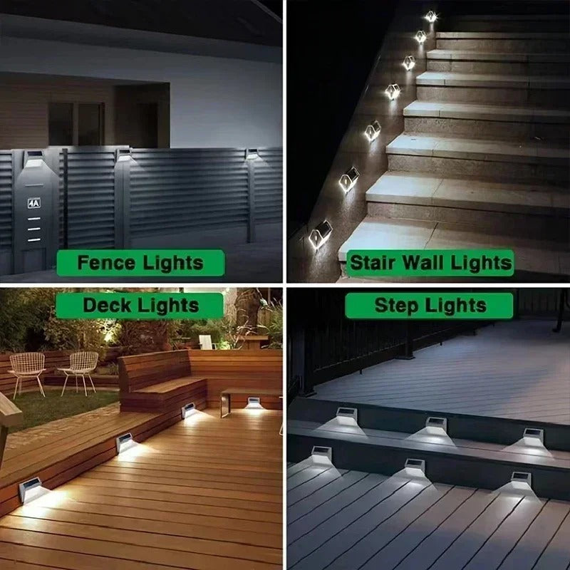 PrimeLights - Stainless Steel Premium LED Solar Deck Step Lights Outdoor Waterproof
