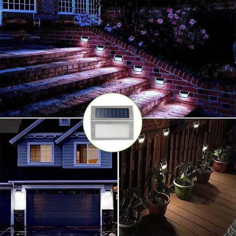 PrimeLights - Stainless Steel Premium LED Solar Deck Step Lights Outdoor Waterproof