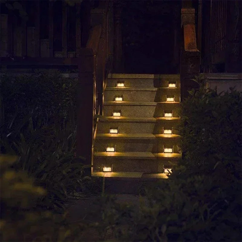 PrimeLights - Stainless Steel Premium LED Solar Deck Step Lights Outdoor Waterproof