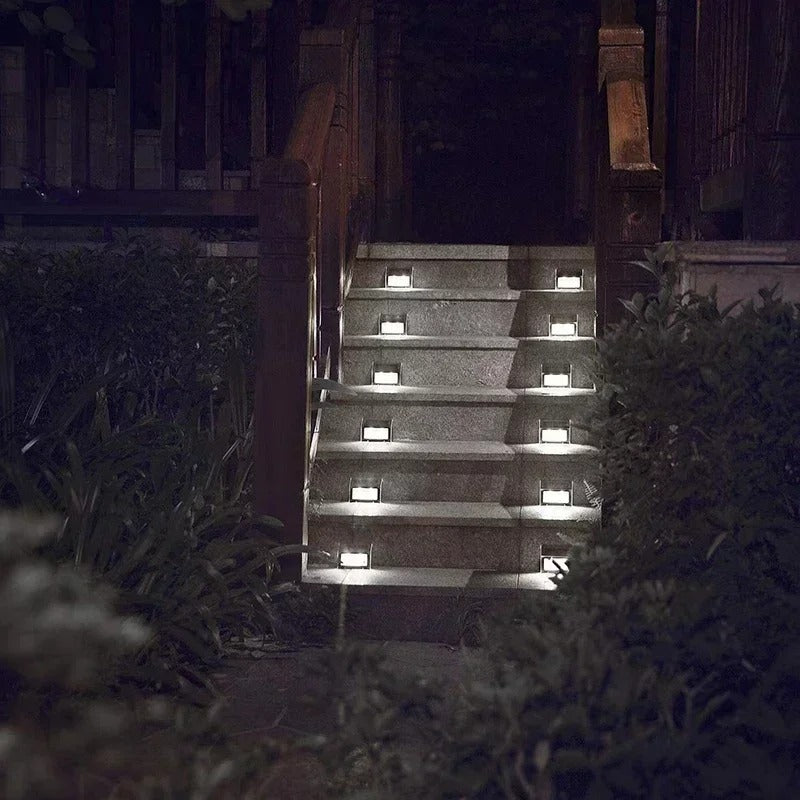 PrimeLights - Stainless Steel Premium LED Solar Deck Step Lights Outdoor Waterproof