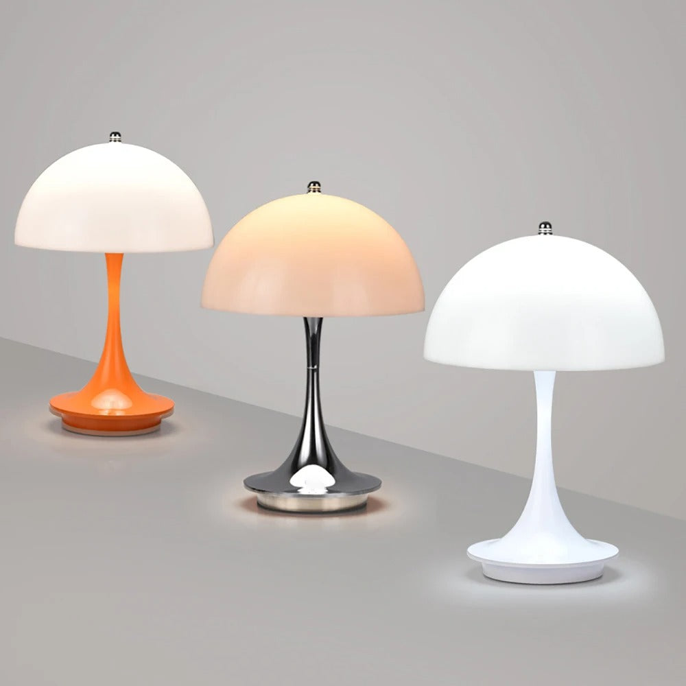 Stelo - Nordic Modern Mushroom LED Table Lamp, Wireless & Rechargeable