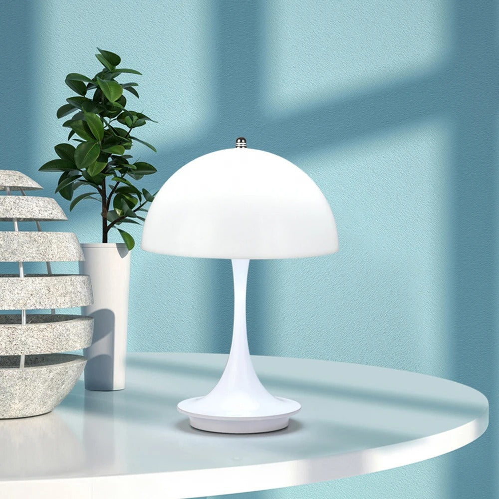 Stelo - Nordic Modern Mushroom LED Table Lamp, Wireless & Rechargeable