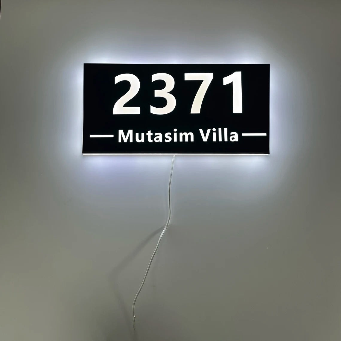 Modern Custom Stainless Steel LED House Number & Street Name Sign - Outdoor Waterproof
