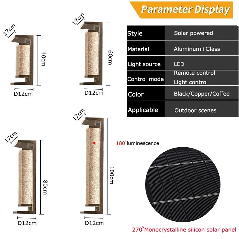 SunBeam Outdoor Solar Wall Light - Waterproof and Motion-Sensing