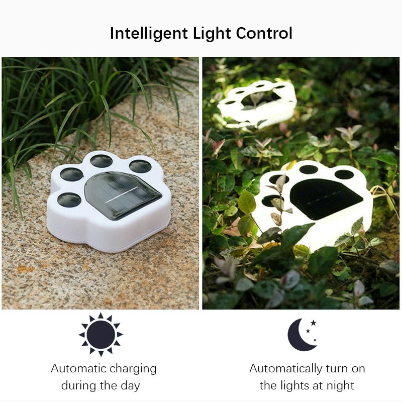 Paws Solar Ground Lights Outdoor Waterproof