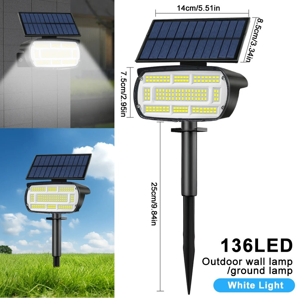Bright 136 LEDs Solar Spot Lights