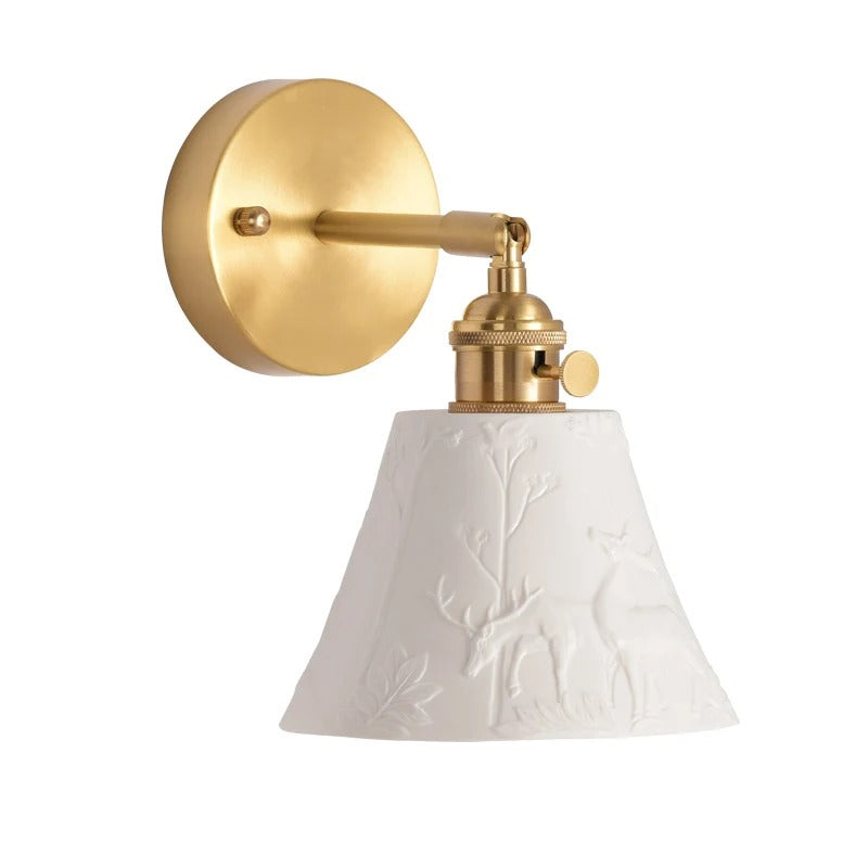 ModernLume Ceramic LED Wall Lamp with Pull Chain