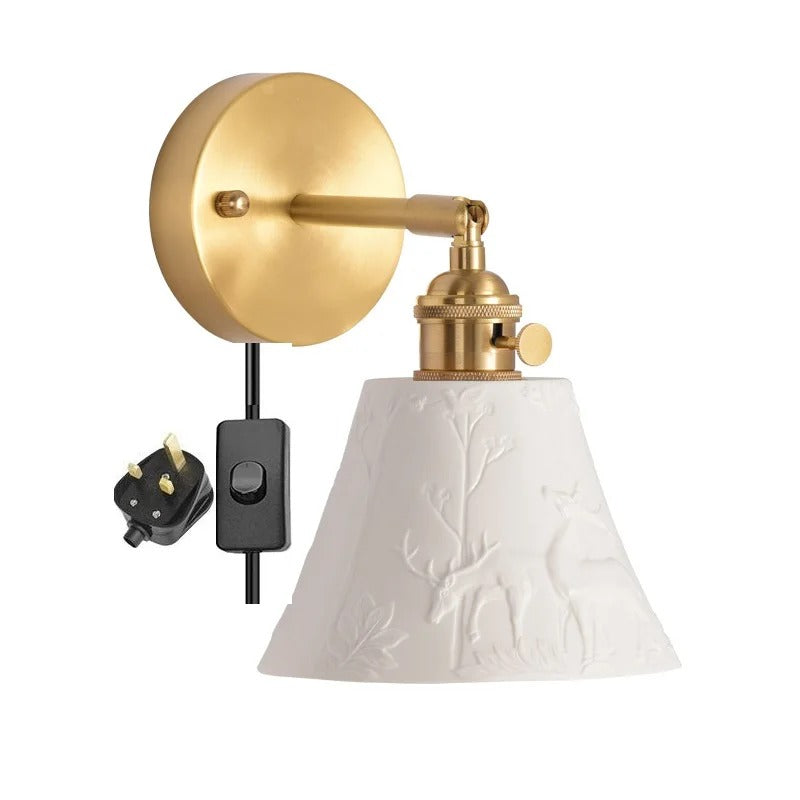 ModernLume Ceramic LED Wall Lamp with Pull Chain
