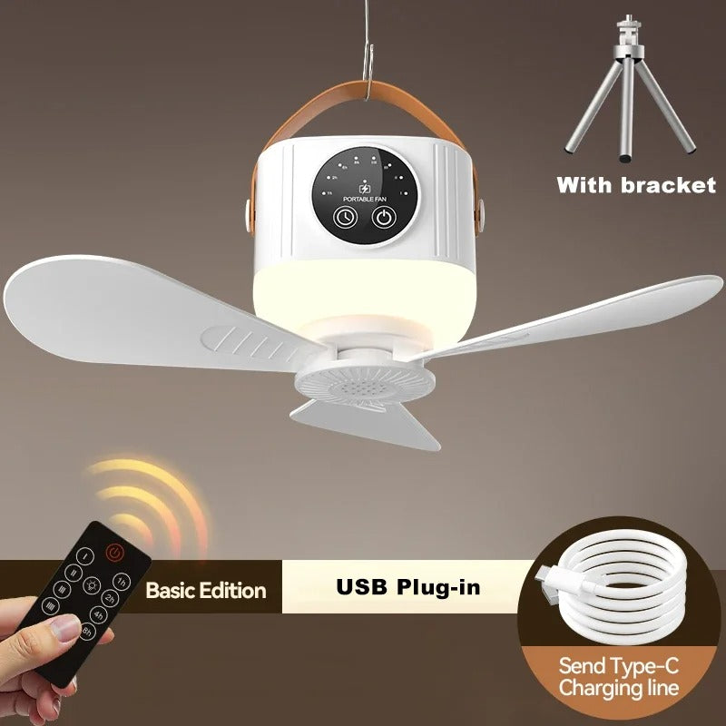 SwiftBreeze - Portable LED Ceiling Fan with Remote Control