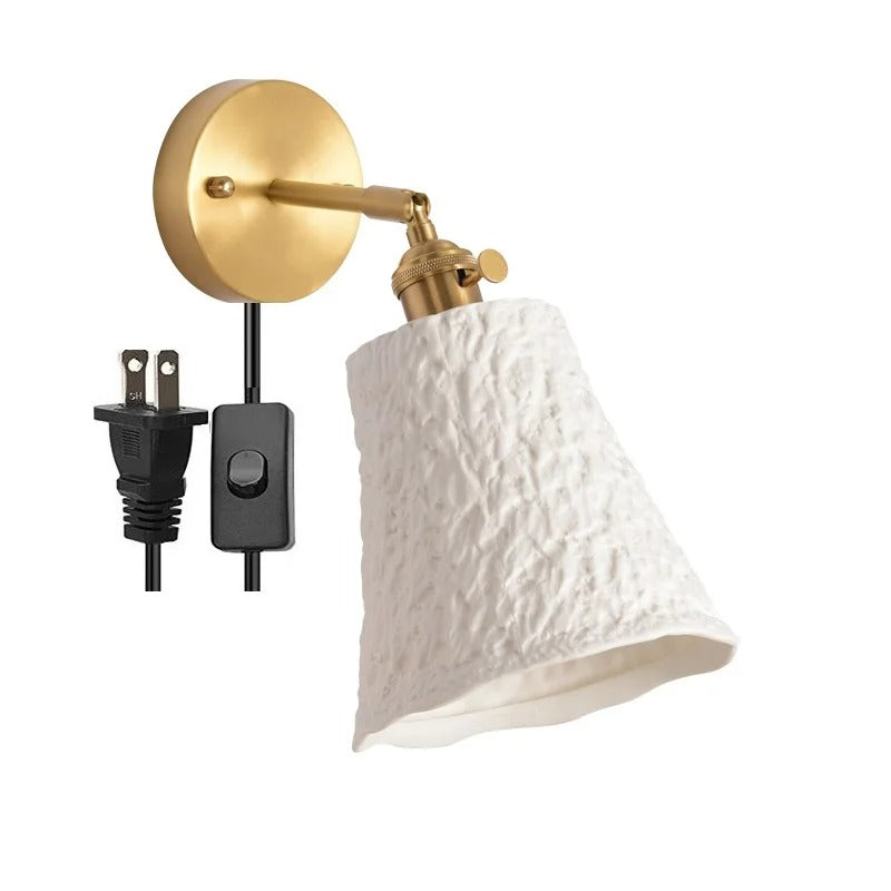 ModernLume Ceramic LED Wall Lamp with Pull Chain