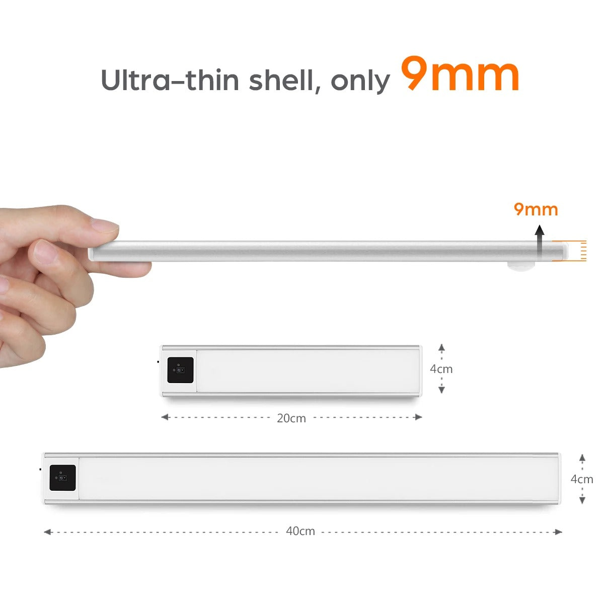 Ultra-thin USB Rechargeable LED Cabinet Light with Motion Sensor - Aluminum Portable Night Lamp