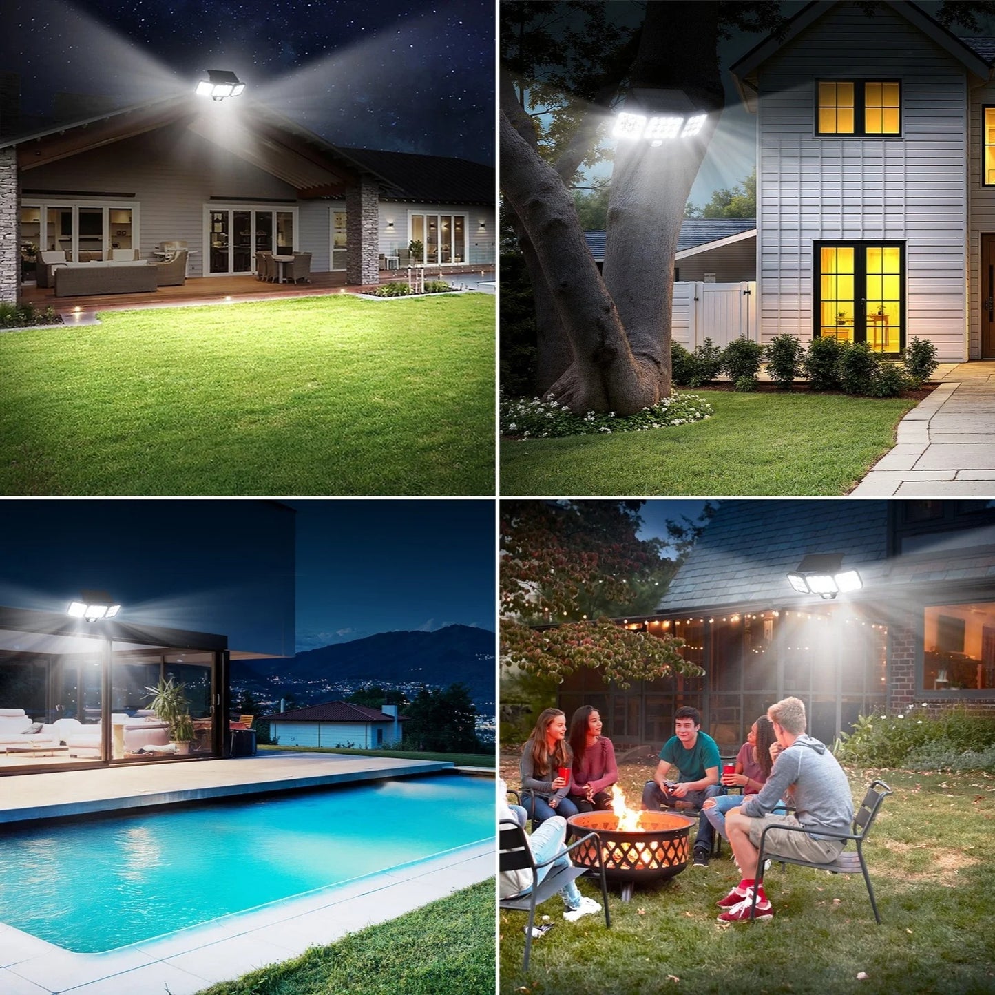 Ultra Bright 3000LM Solar Security Lights, 3-Head Motion Sensor Outdoor LED Floodlight