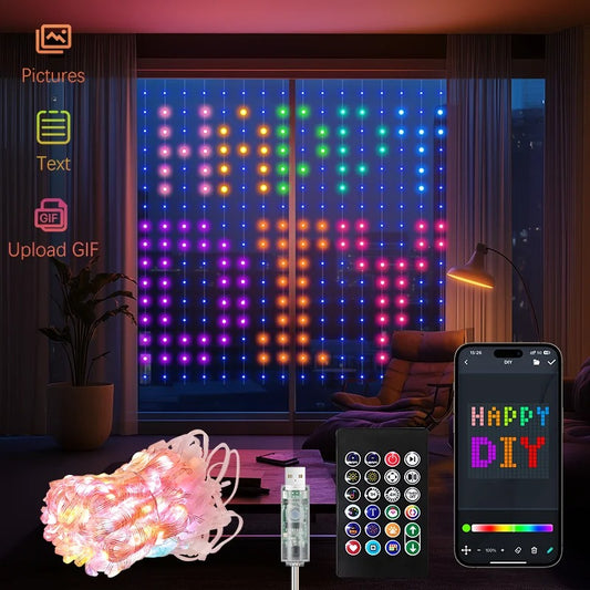 VibeCurtain - Smart RGB Curtain Fairy Lights with Music Sync