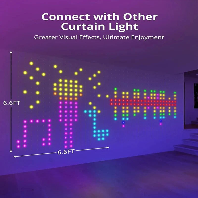 VibeCurtain - Smart RGB Curtain Fairy Lights with Music Sync