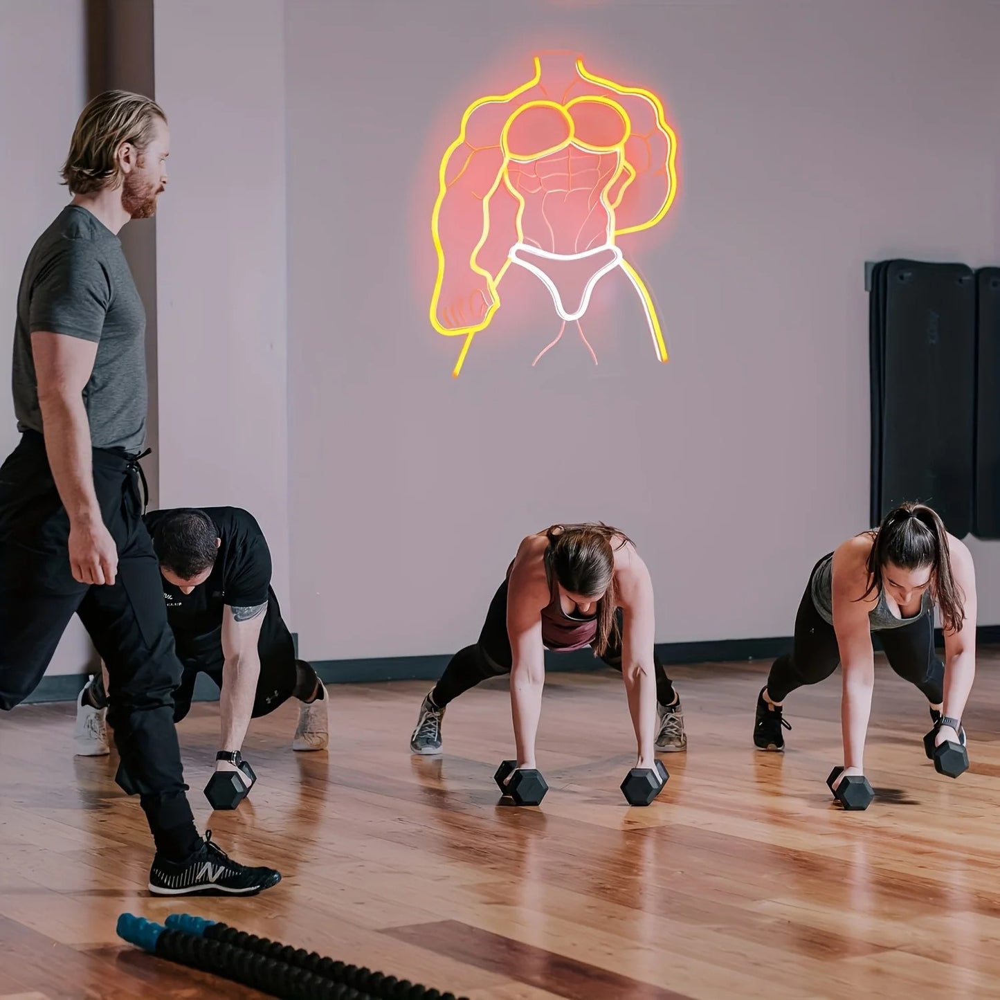 VividLite Muscle Man LED Neon Sign - Aesthetic Wall Decor for Gym & Home